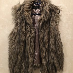 Vintage Havana faux fur vest, shades of brown, size large